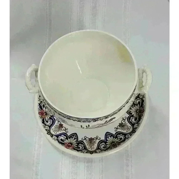 Boch Vieux Rhodes Delft-Tureen With Underplate - Picture 3 of 12